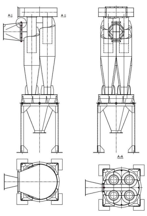 чертеж циклона У21-ББЦ в Череповце